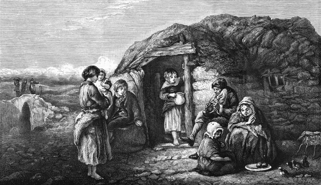 An Irish peasant cabin.      circa 1840